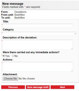 Example of message using EQS dynamics